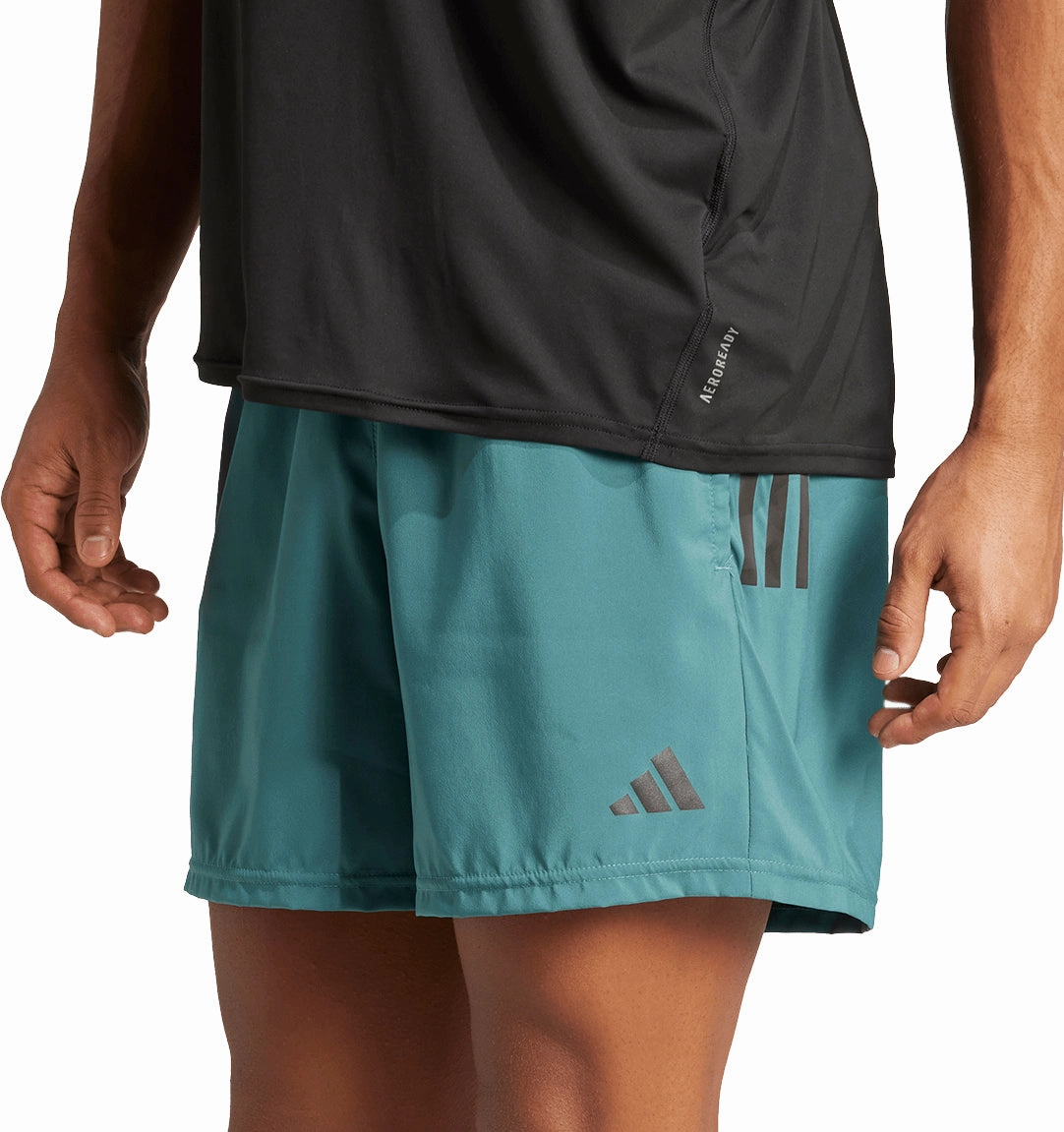 kids' style adidas Own The Run 7 Inch Mens Running Shorts - Green