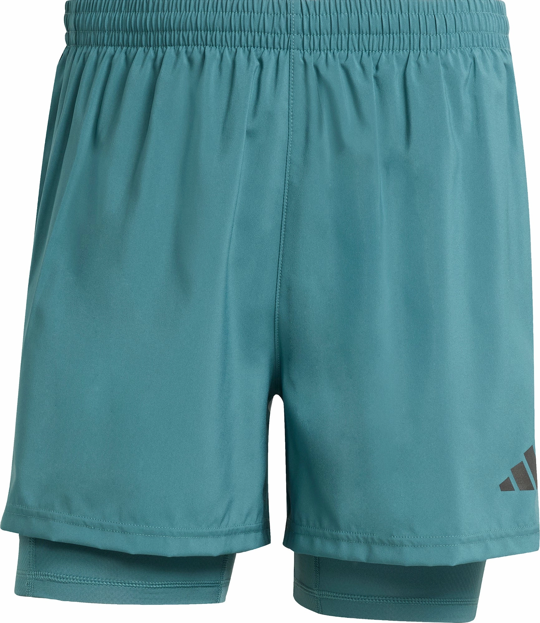 Flexible Waistline Performance Flex adidas Own The Run ClimaCool 2 In 1 Mens Running Shorts - Green