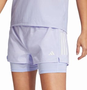 adidas Own The Run ClimaCool 2 In 1 Womens Running Shorts - Purple Dynamic Performance