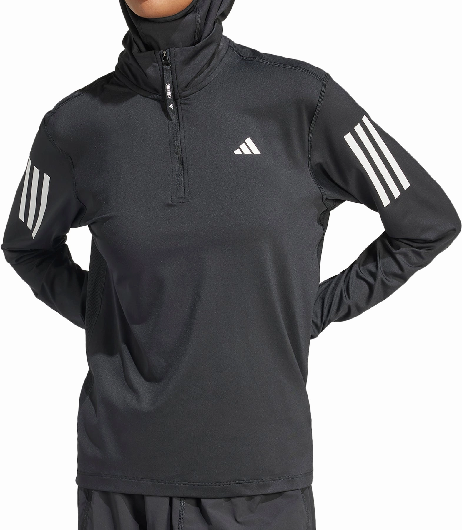 adidas Own The Run Half Zip Long Sleeve Womens Running Top - Black Purse