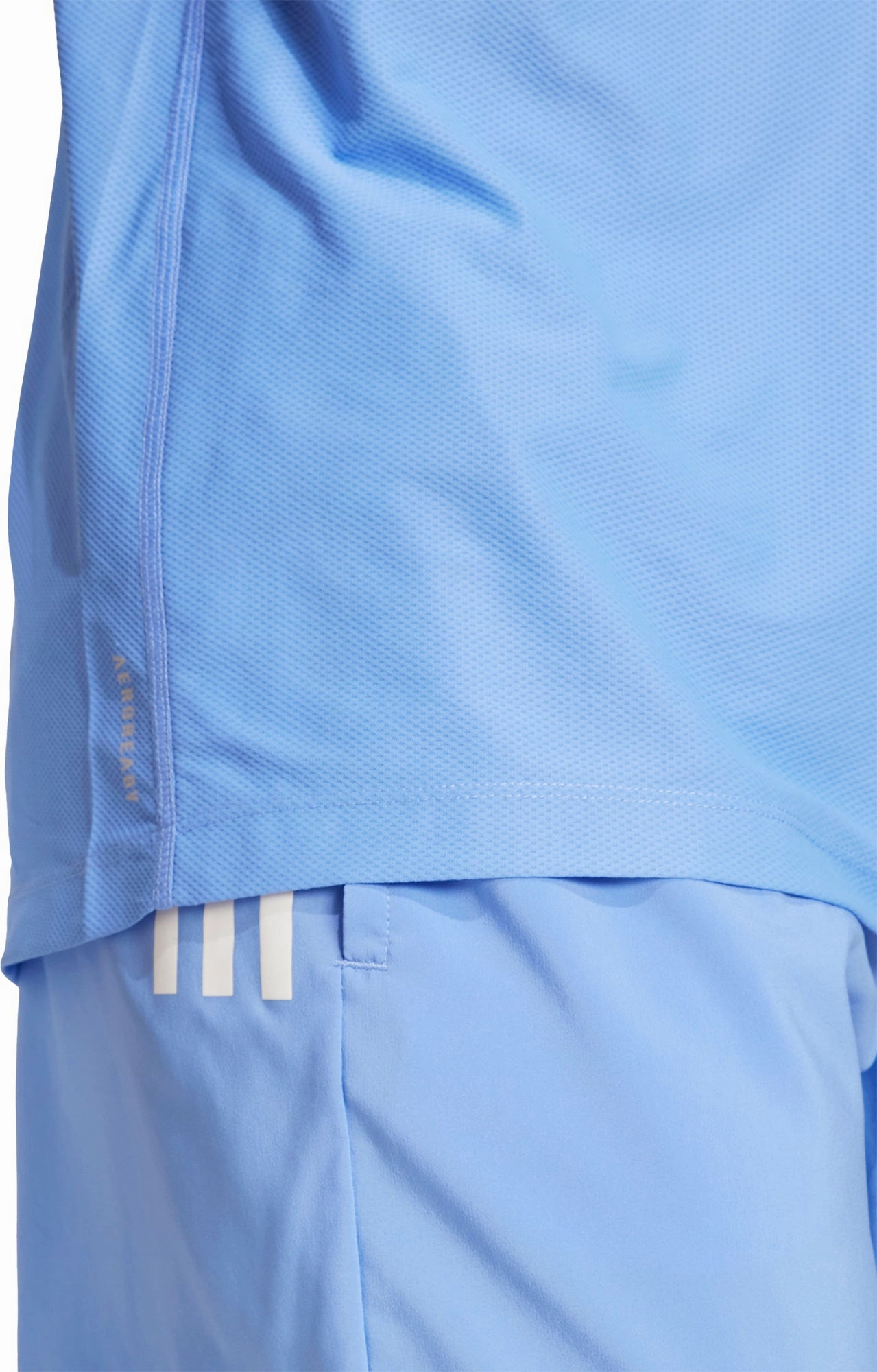 Soft and Flexible adidas Own The Run Short Sleeve Mens Running Top - Blue