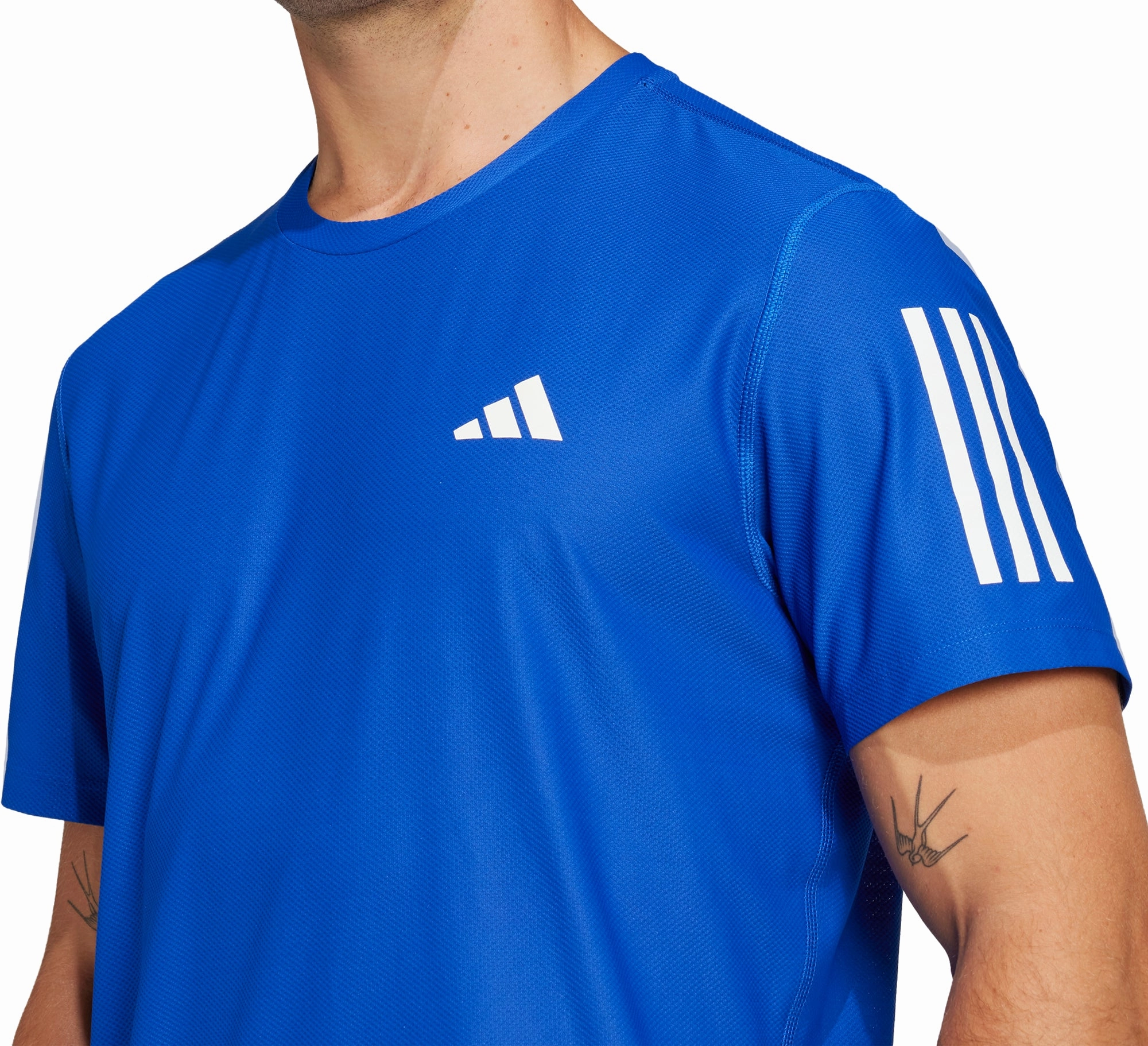 Comfort Design Airflow Ventilation Design adidas Own The Run Short Sleeve Mens Running Top - Blue