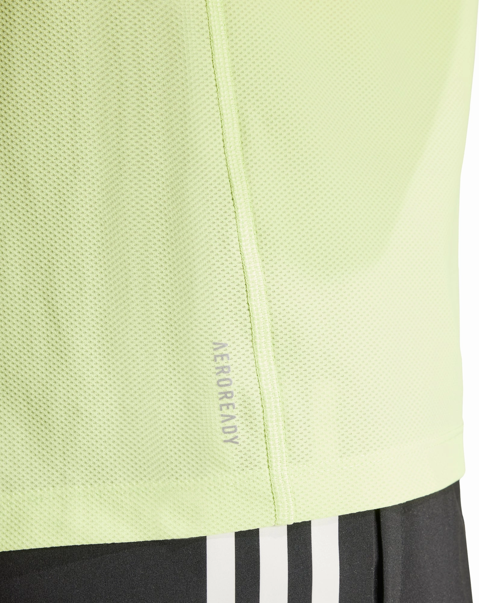 Quick Release Hem Soft Material adidas Own The Run Short Sleeve Mens Running Top - Green