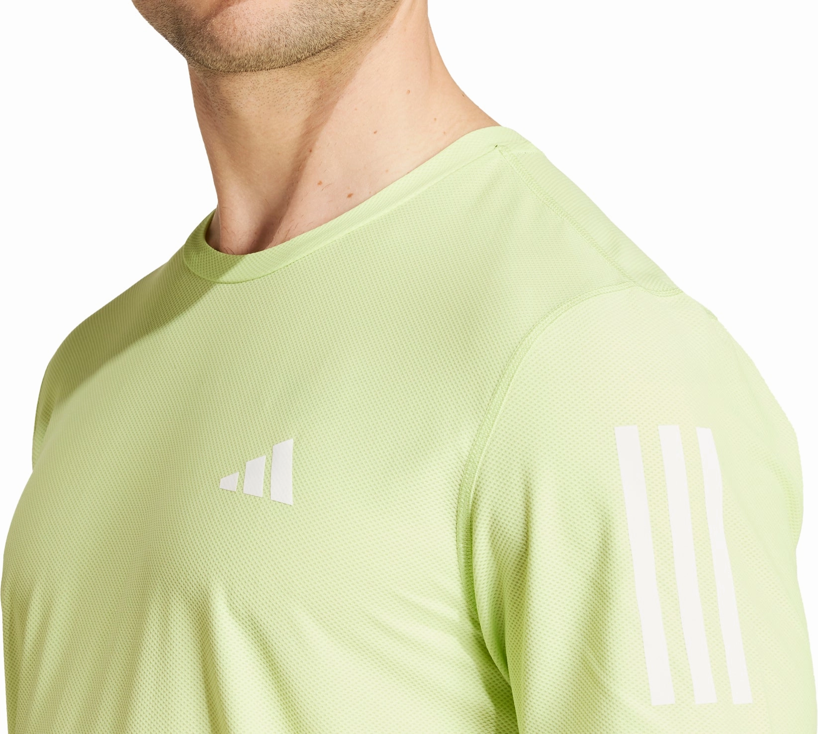adidas Own The Run Short Sleeve Mens Running Top - Green Smart Layering Soft & Smooth