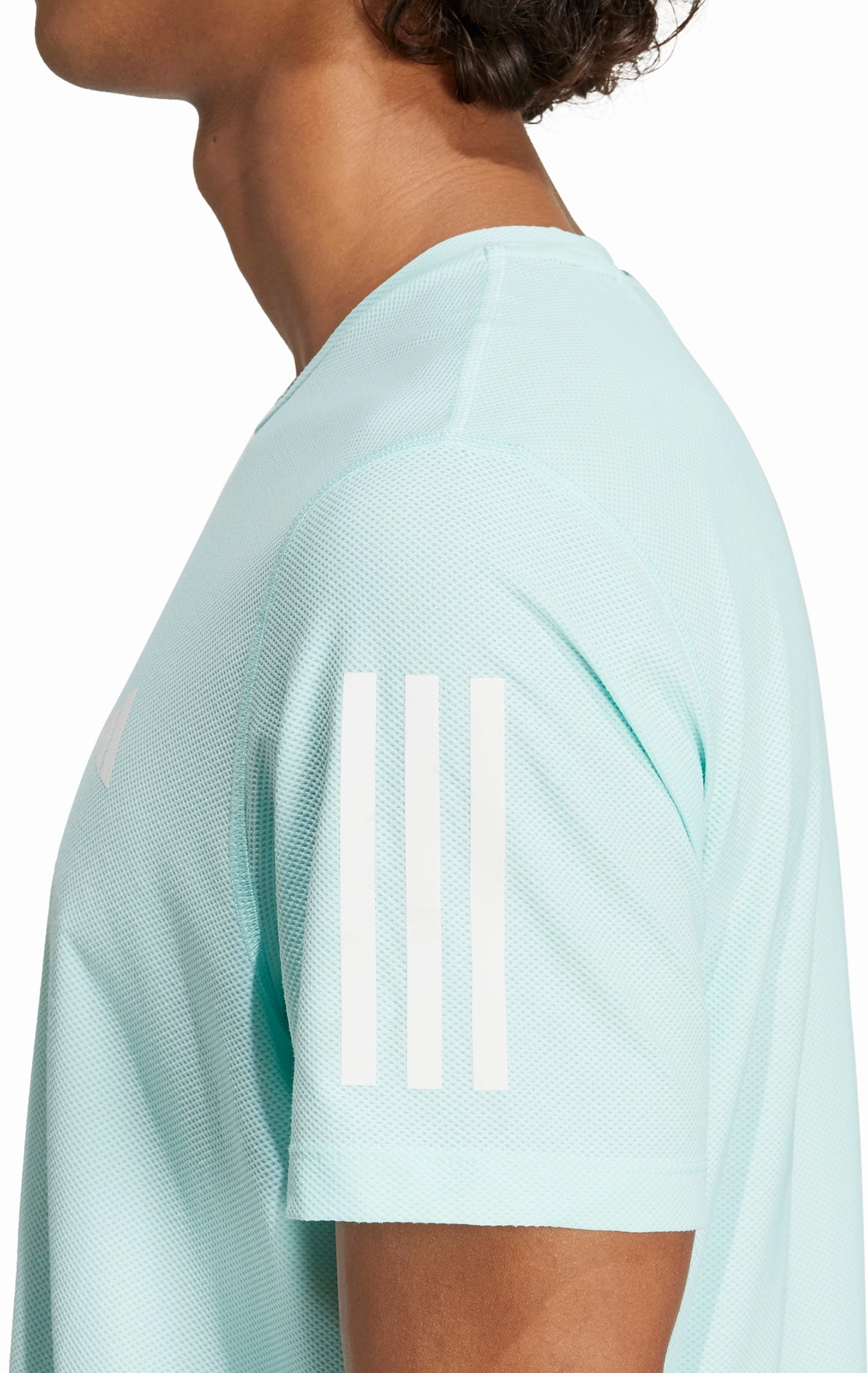 Trendy Fabric adidas Own The Run Short Sleeve Mens Running Top - Green