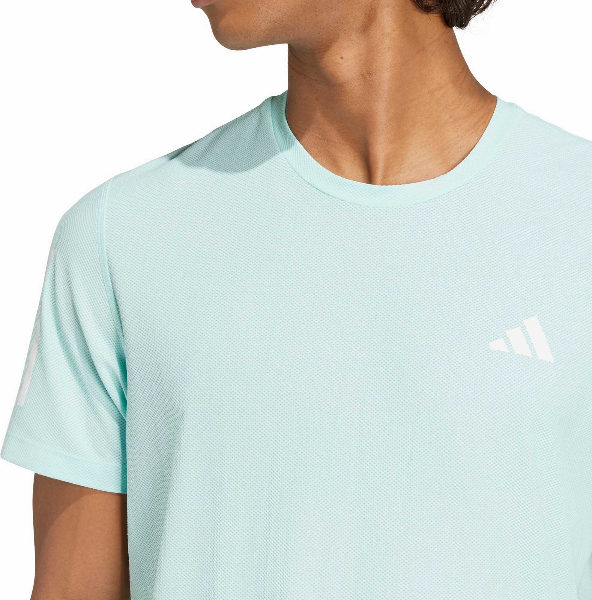 futuristic adidas Own The Run Short Sleeve Mens Running Top - Green