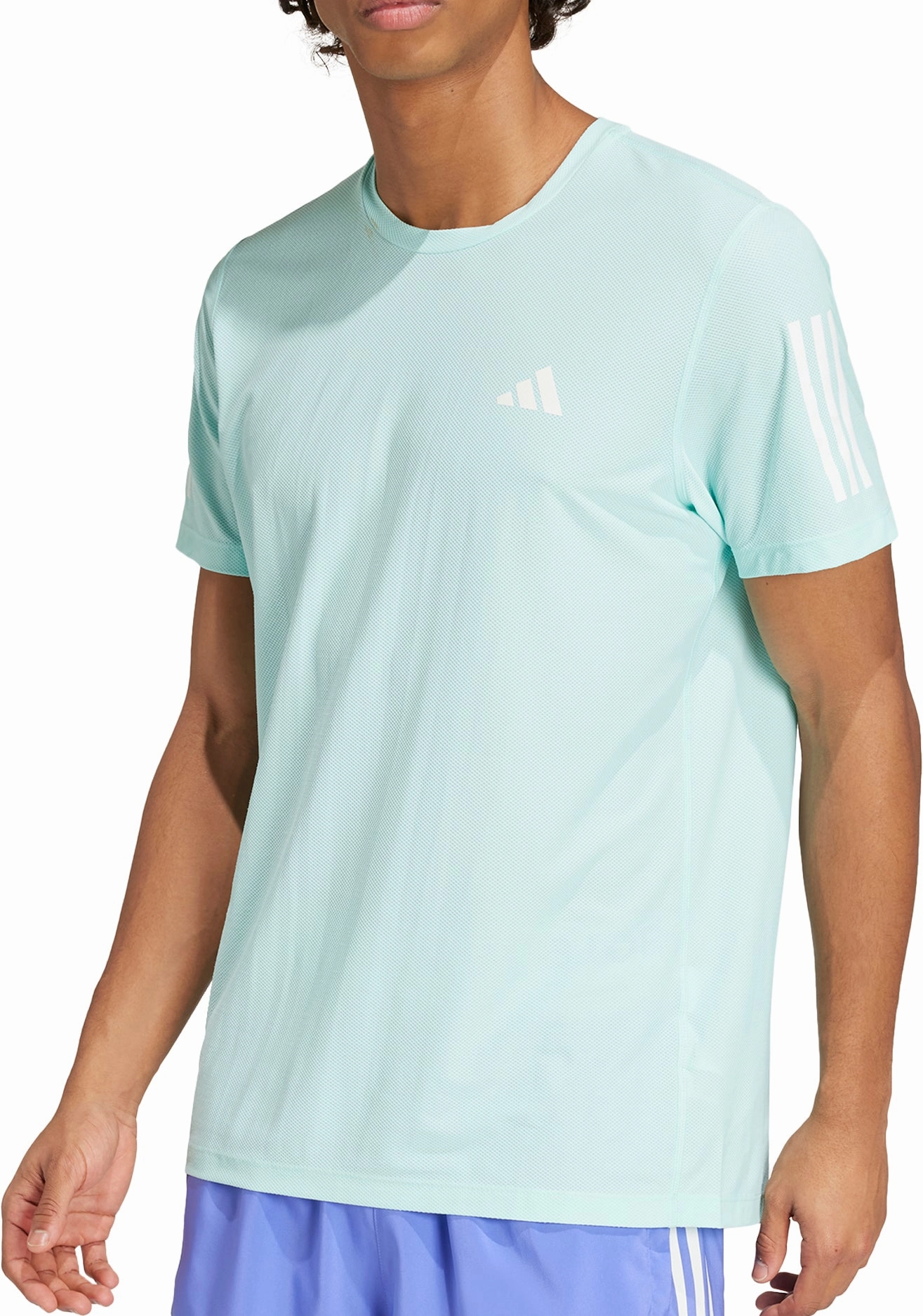adidas Own The Run Short Sleeve Mens Running Top - Green MinimalBranding Daily Style