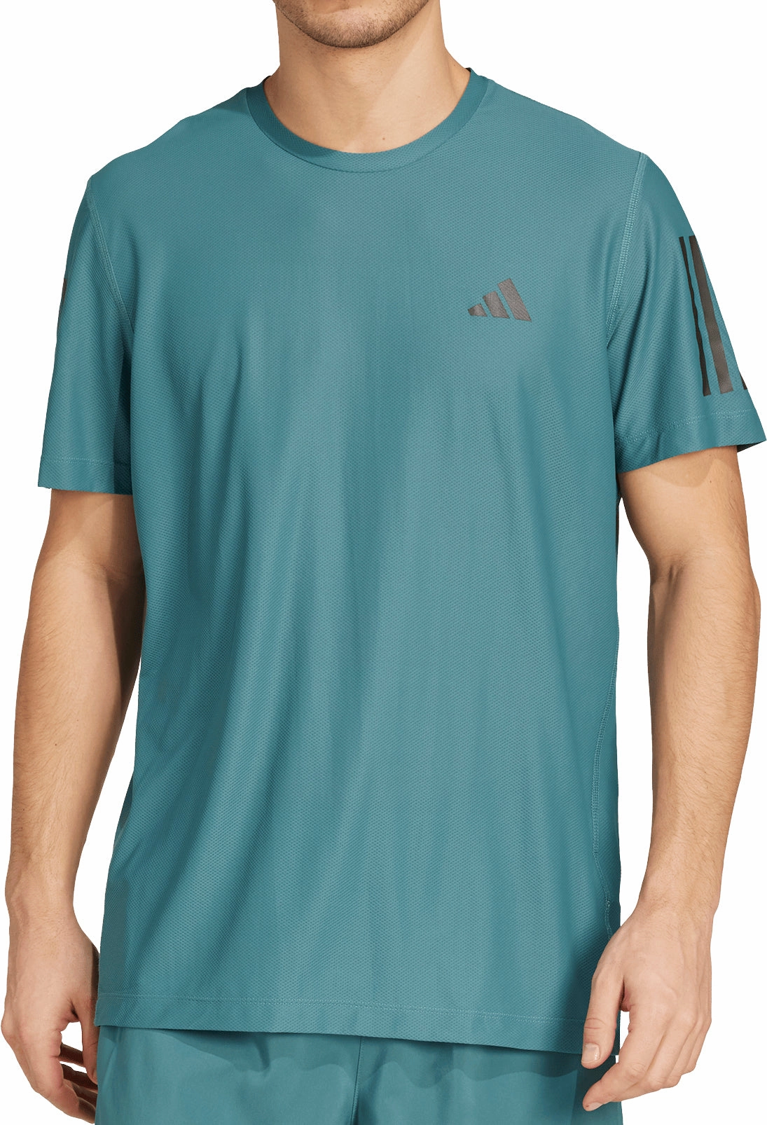 Cozy Wear Quick Dry Wear adidas Own The Run Short Sleeve Mens Running Top - Green