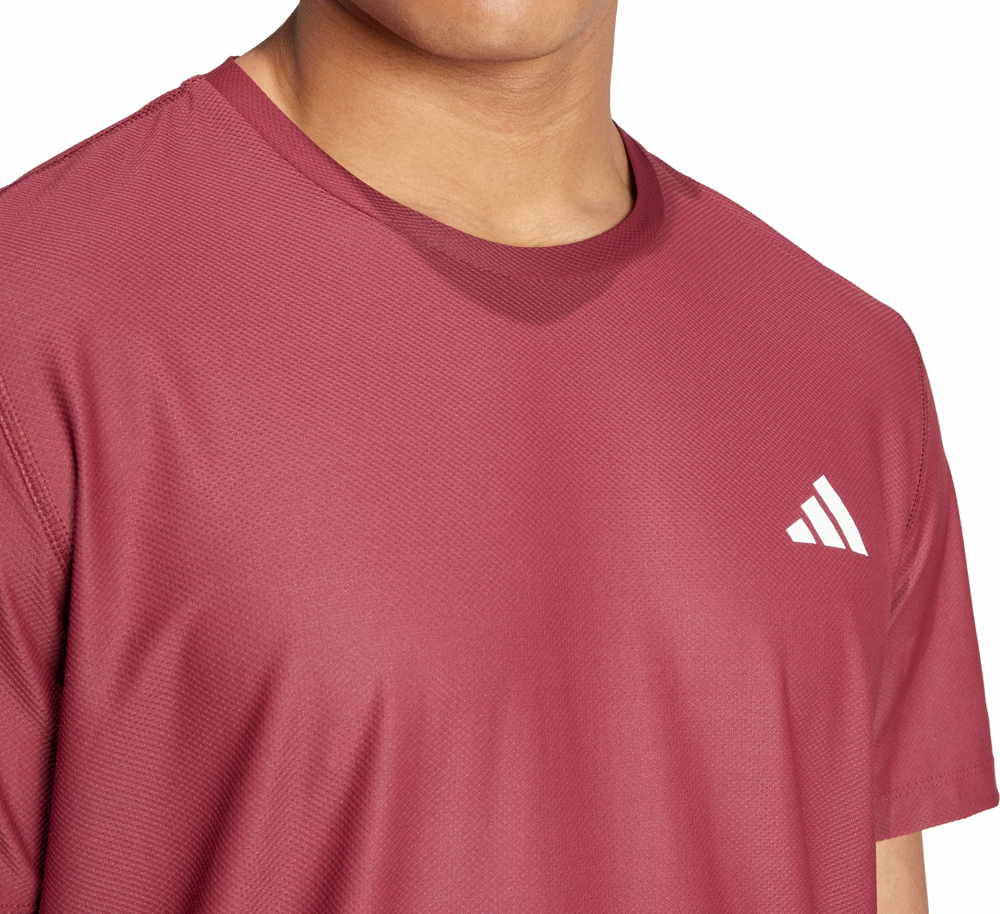 adidas Own The Run Short Sleeve Mens Running Top - Red Fashion Comfort