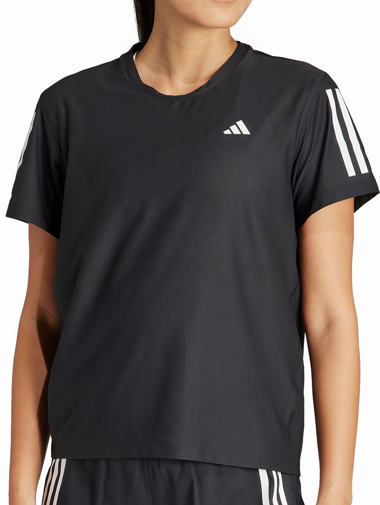 adidas Own The Run Short Sleeve Womens Running Top - Black Versatile Trend Comfort Fit