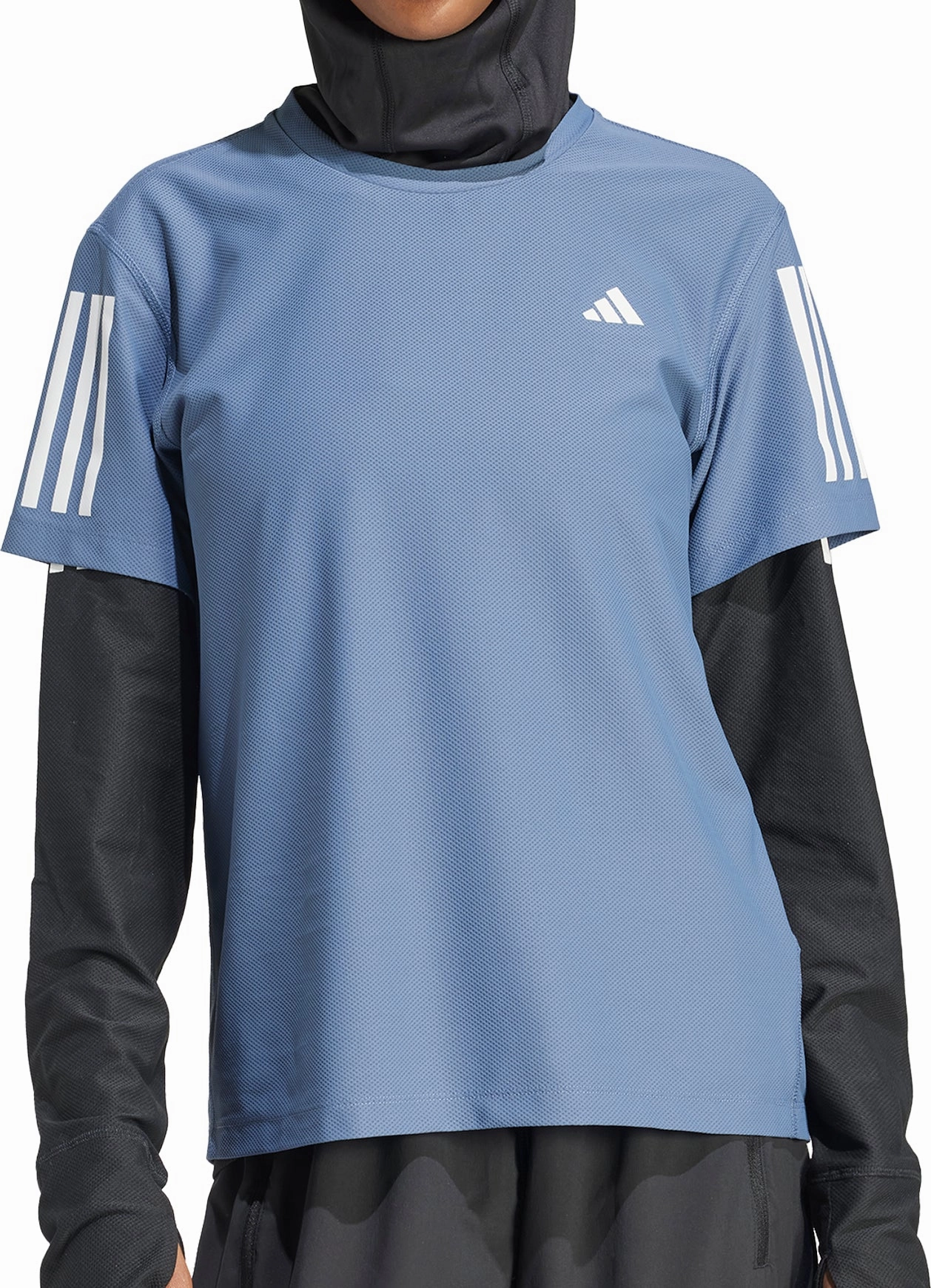 Cashmere combination adidas Own The Run Short Sleeve Womens Running Top - Blue