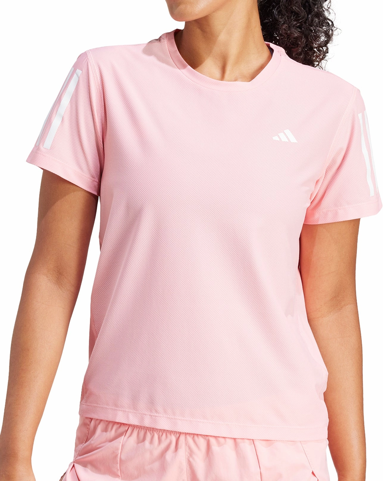 Minimalist Wear adidas Own The Run Short Sleeve Womens Running Top - Pink