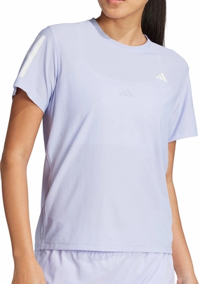 Comfy and Soft adidas Own The Run Short Sleeve Womens Running Top - Purple