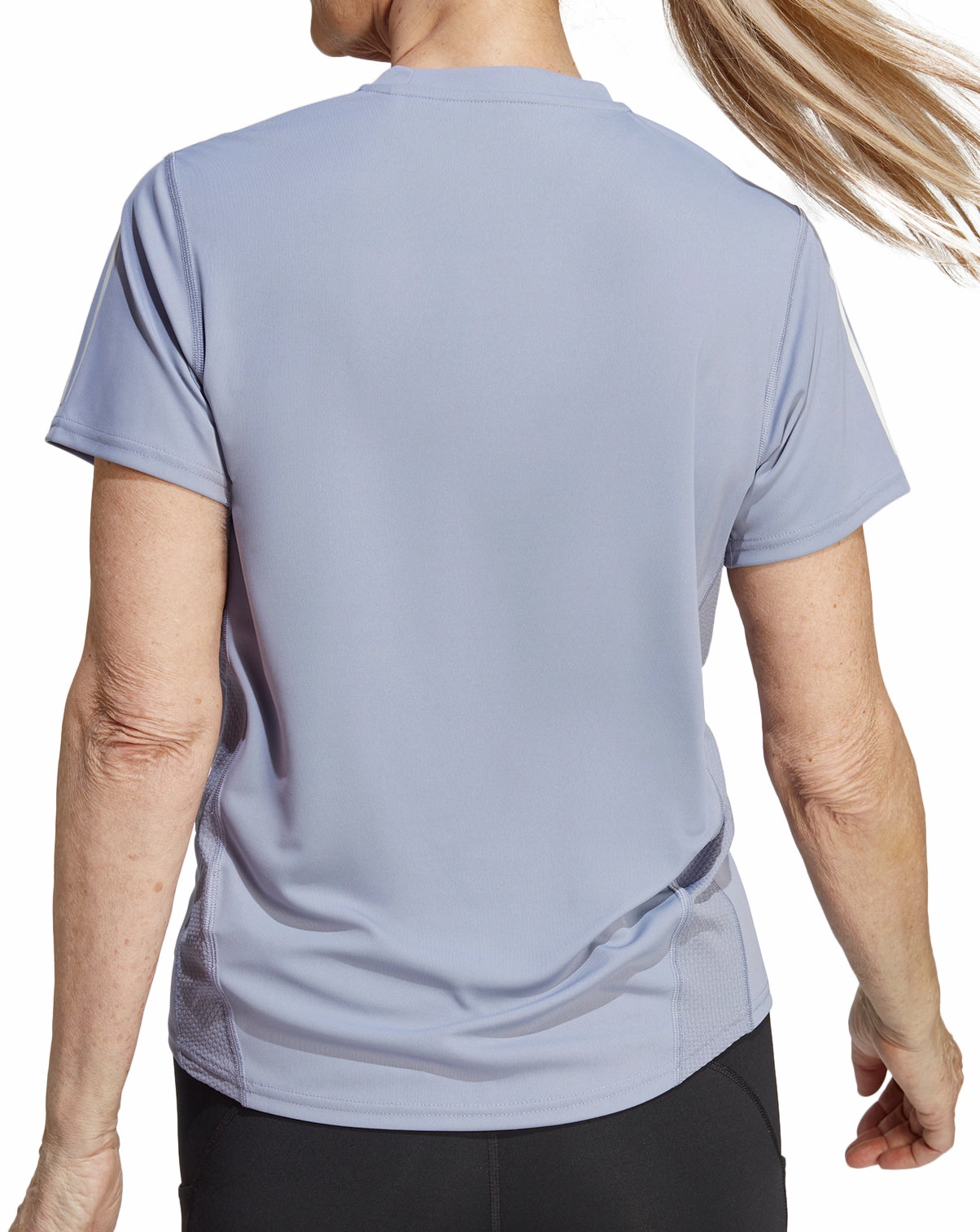 adidas Own The Run Short Sleeve Womens Running Top - Purple Fade Resistant Print Outdoor Outfit Style