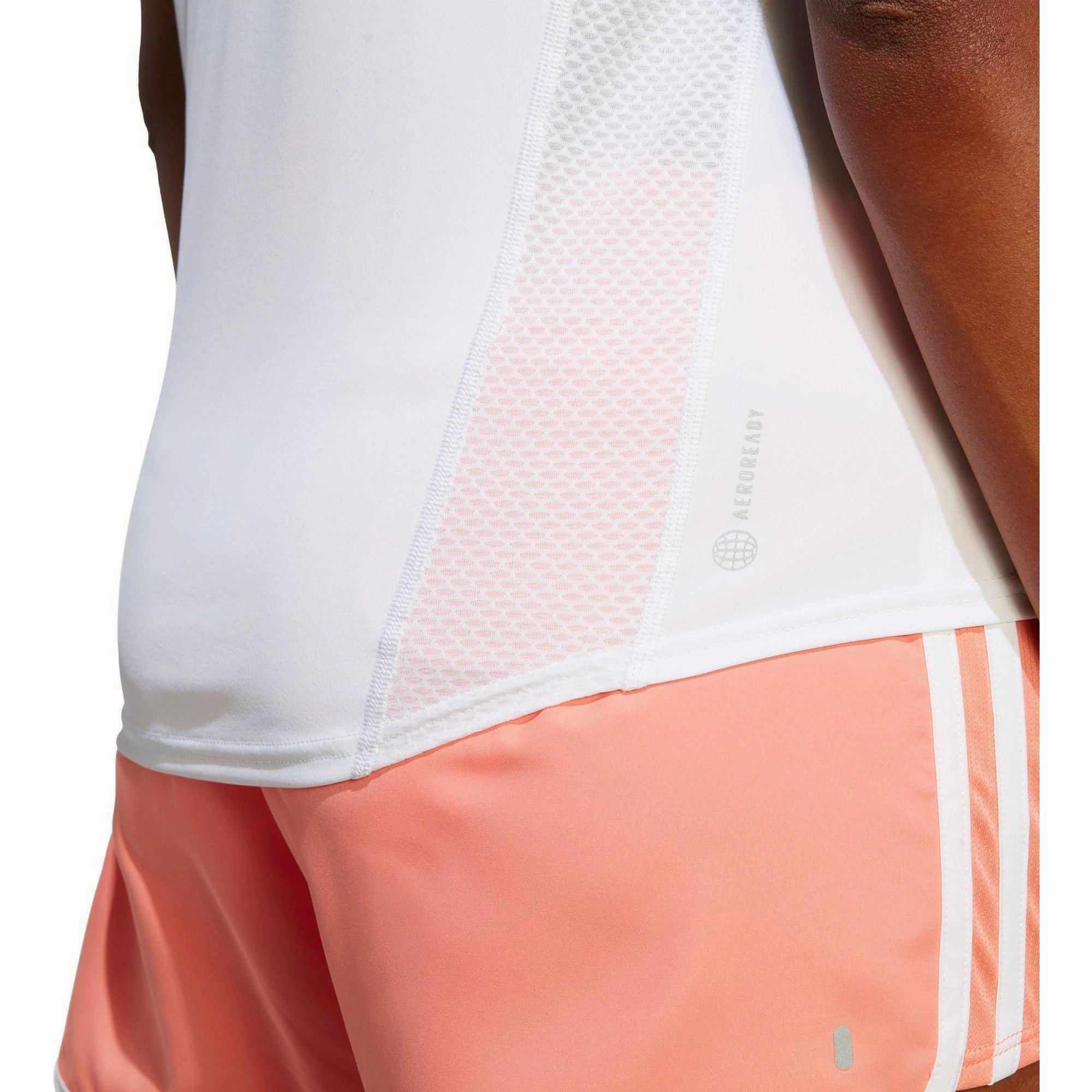 Soft Waistband Light Comfort adidas Own The Run Short Sleeve Womens Running Top - White