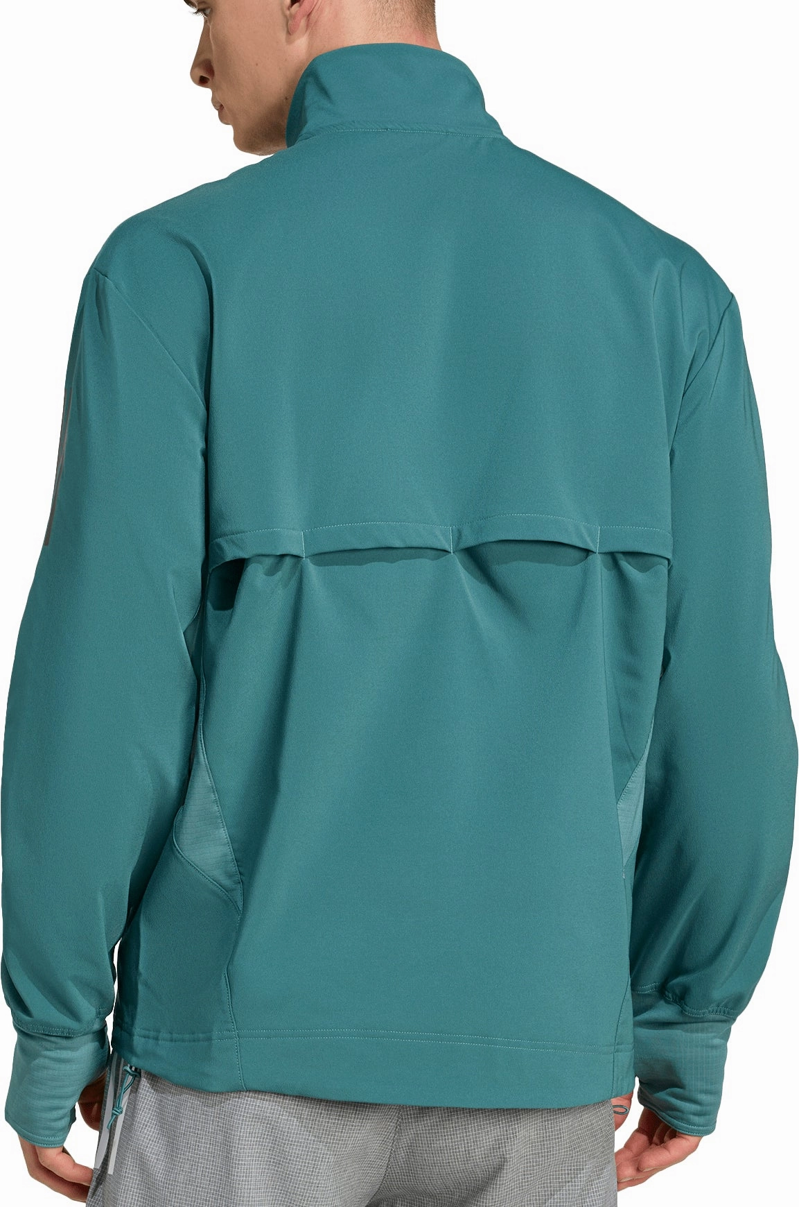 adidas Own The Run Winterized Mens Running Jacket - Green All-Weather Gear MoistureWicking