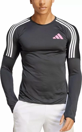 adidas Promo Long Sleeve Mens Running Top - Black traveler Makeup