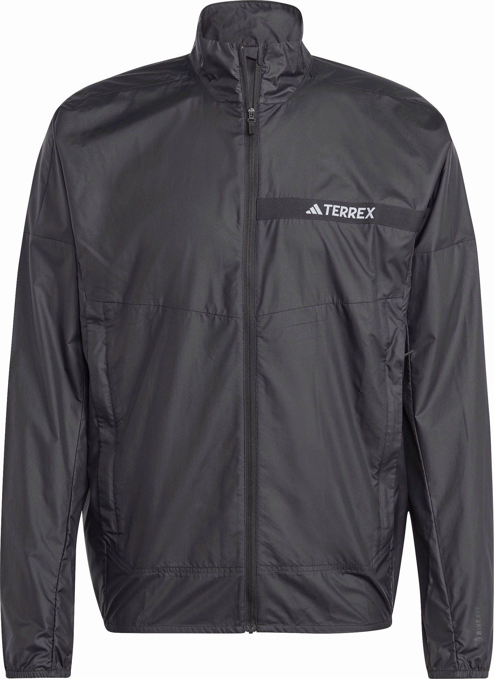 adidas Terrex Multi Wind Mens Running Jacket - Black Flex Stretch Material Network