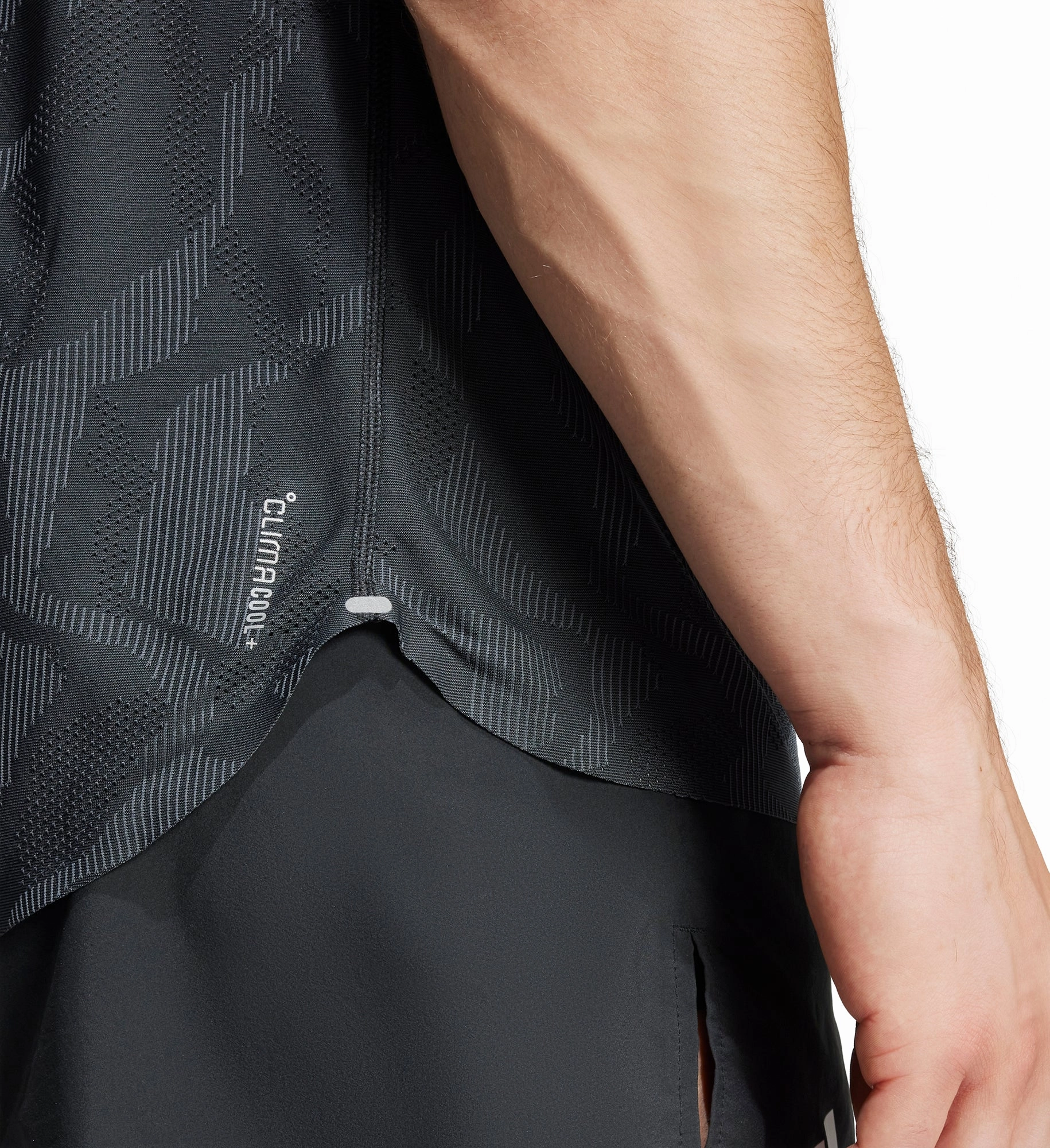 adidas Ultimate Engineered ClimaCool  Short Sleeve Mens Running Top - Black Stretch waistband Men's masculinity