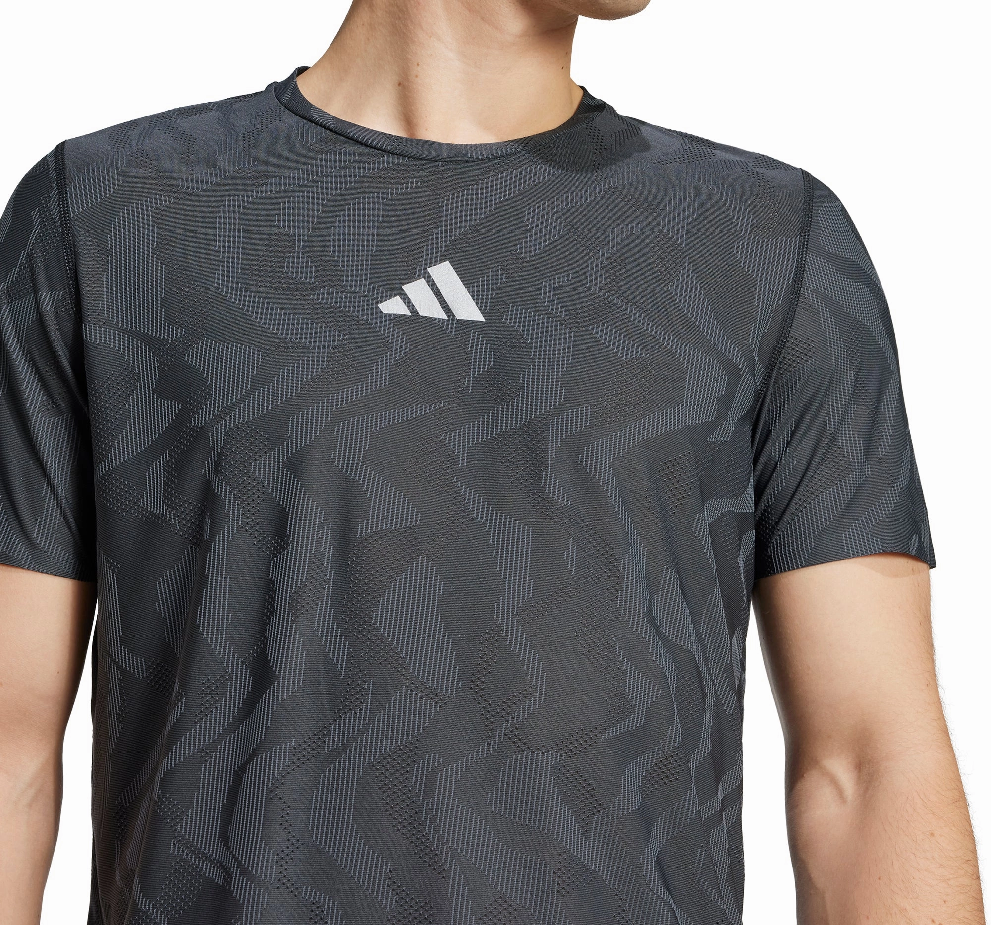 adidas Ultimate Engineered ClimaCool  Short Sleeve Mens Running Top - Black FlexibleCollarOptions