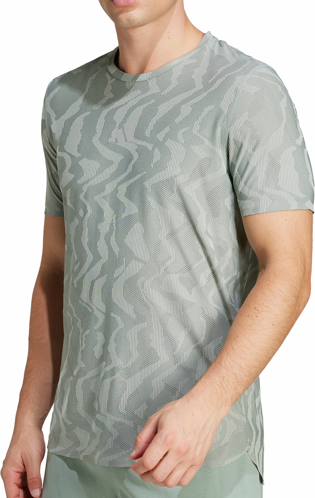 adidas Ultimate Engineered ClimaCool  Short Sleeve Mens Running Top - Green Sport Flex