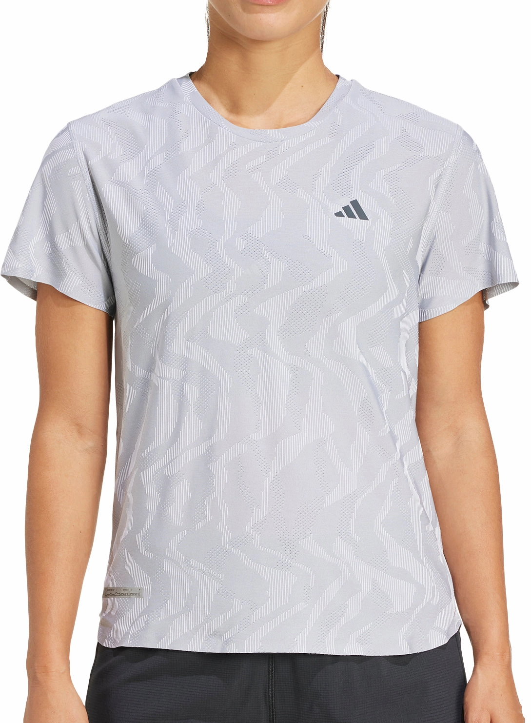 adidas Ultimate HEAT.RDY Engineered Short Sleeve Womens Running Top - Grey Fur combination Chic And Comfortable