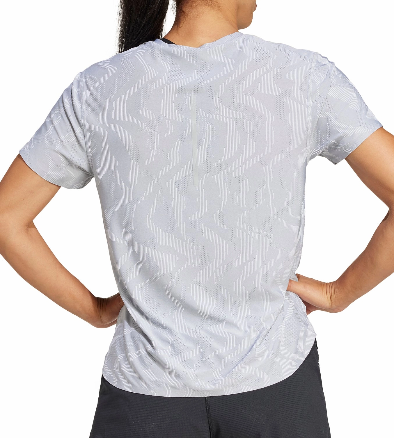 adidas Ultimate HEAT.RDY Engineered Short Sleeve Womens Running Top - Grey Simple Layer