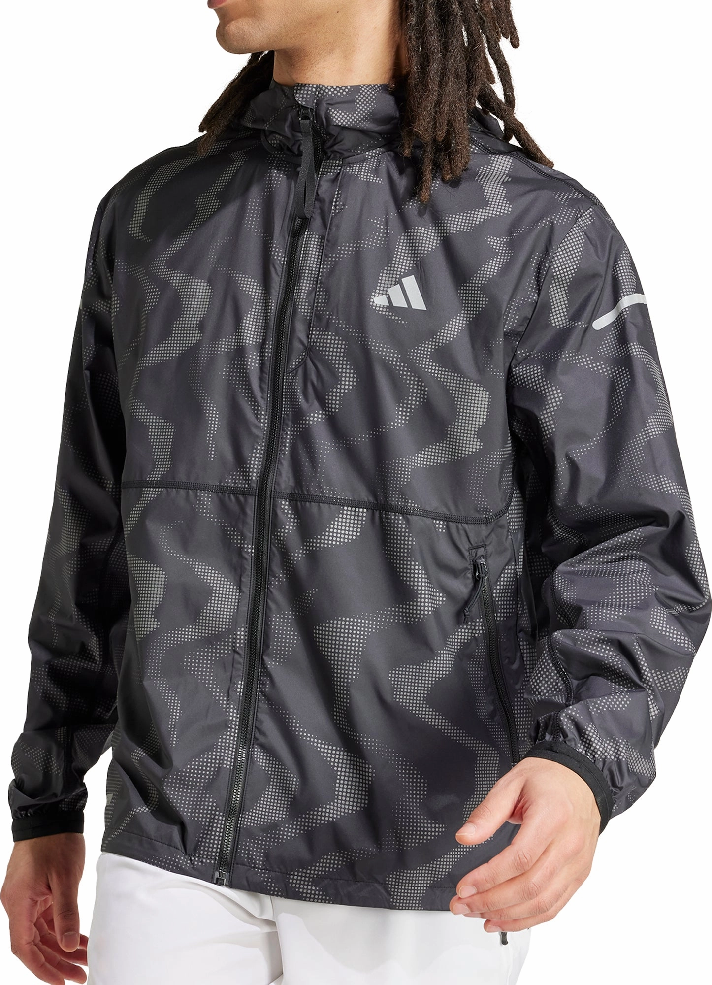 Structured Fit Wind Barrier adidas Ultimate WIND.RDY Mens Running Jacket - Black