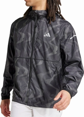Structured Fit Wind Barrier adidas Ultimate WIND.RDY Mens Running Jacket - Black
