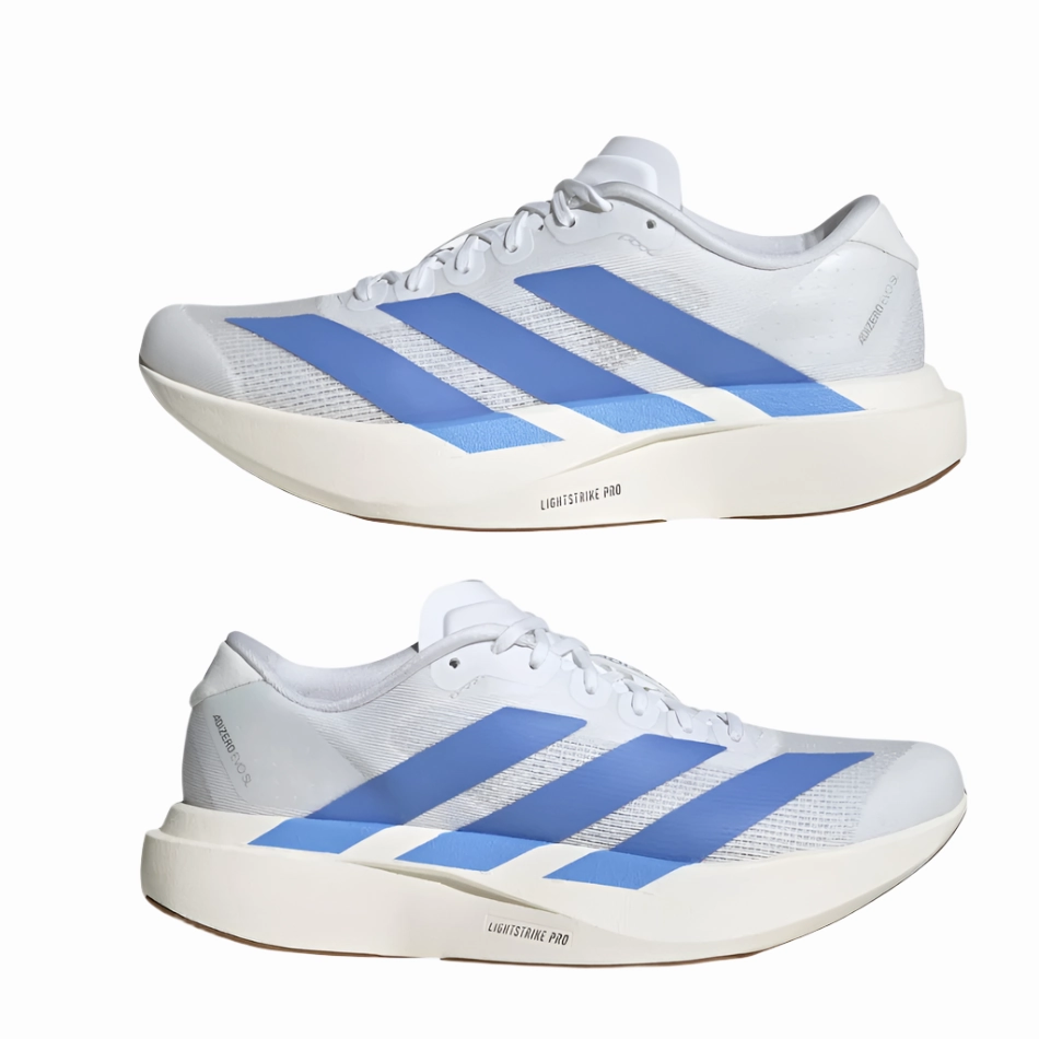 Adidas Women's Adizero Evo SL Running Shoes in FTWR White/Blue Fusion/Off White AW25 Lightweight Flexibility Multi Directional