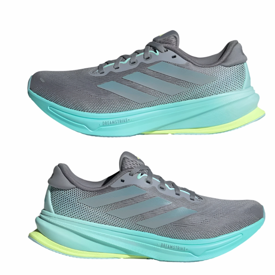 Adidas Women's Supernova Rise 2 Running Shoes in Grey/Magic Grey Met/Flash Aqua AW25 foot - endurance running shoes