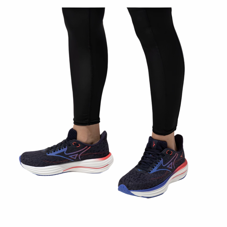 Mizuno Women's Wave Rider 29 Running Shoes in Odyssey Gray/Iris Bloom/Calypso Coral AW25 royal - event running wear park