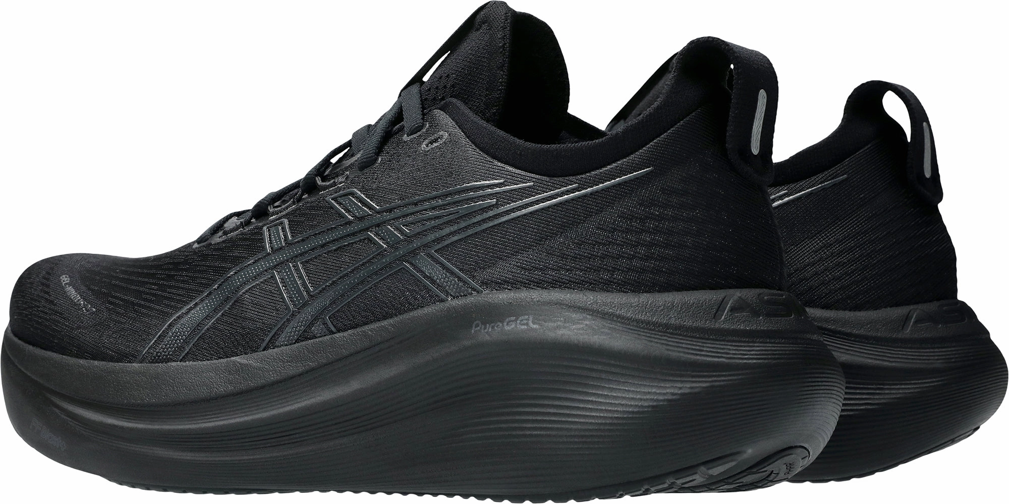 Asics Gel Nimbus 27 Mens Running Shoes - Black Zero Drop Running high - arch - feature shoes