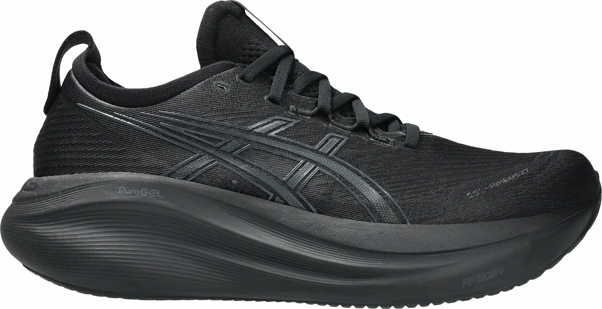 Asics Gel Nimbus 27 Mens Running Shoes - Black running in dry tracks shoes fast runners