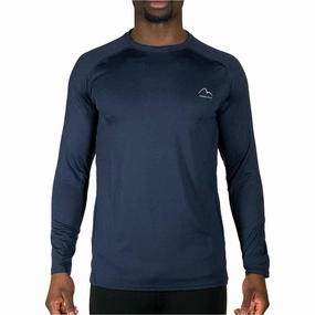 Rural area Refined More Mile Train To Run Mens Long Sleeve Running Top - Blue