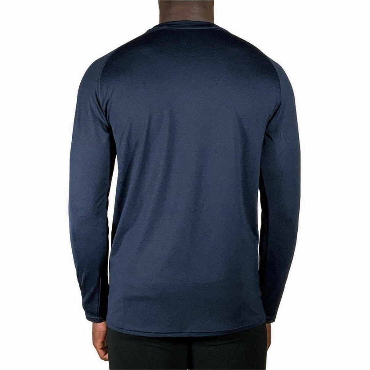 Collared neck More Mile Train To Run Mens Long Sleeve Running Top - Blue