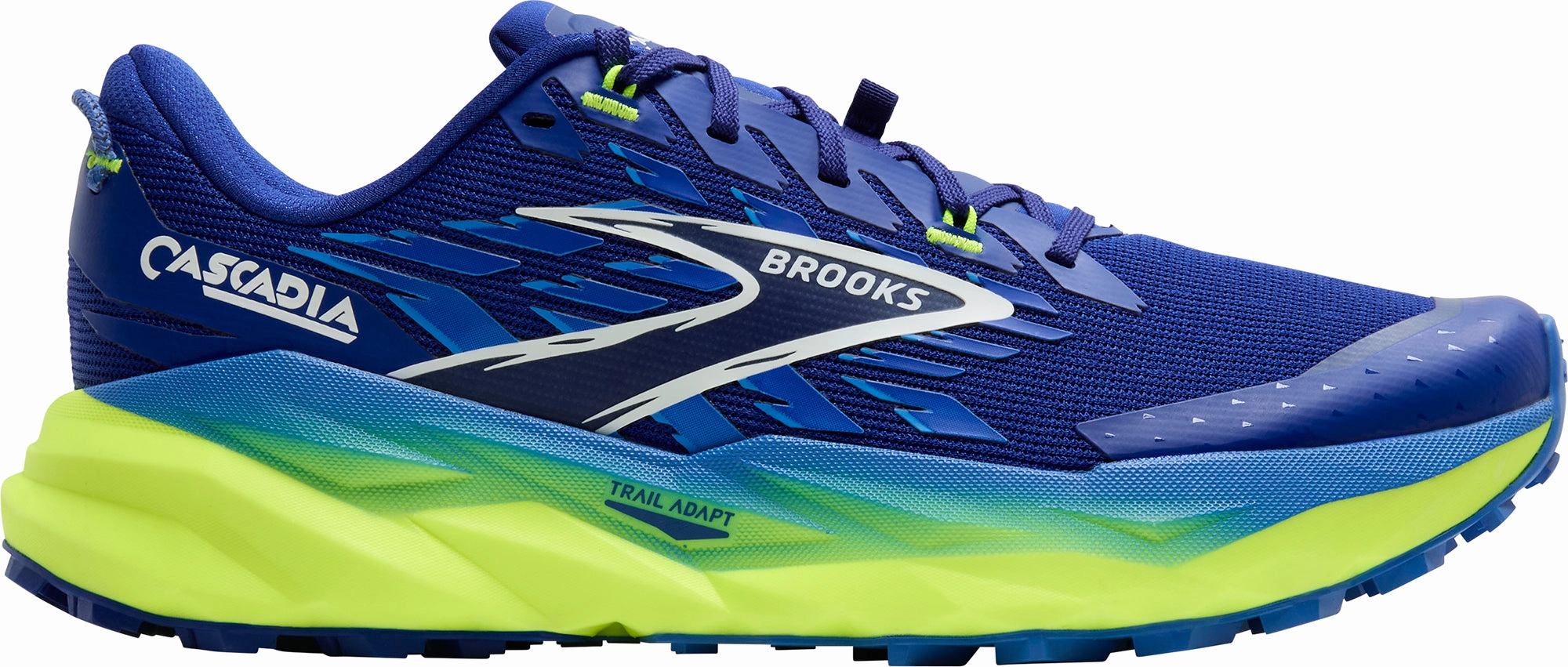 Brooks Cascadia 19 WIDE FIT Mens Trail Running Shoes - Blue Comfortable foot alignment rural running