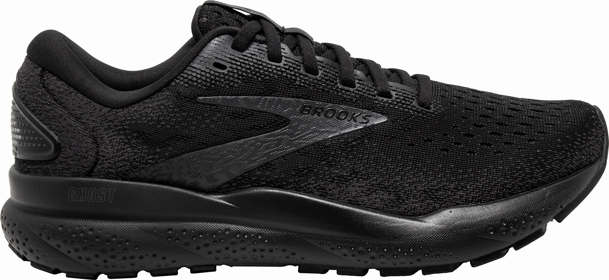 Abrasion   Resistant Torsion Resistant Construction Brooks Ghost 16 WIDE FIT (2E) Mens Running Shoes - Black