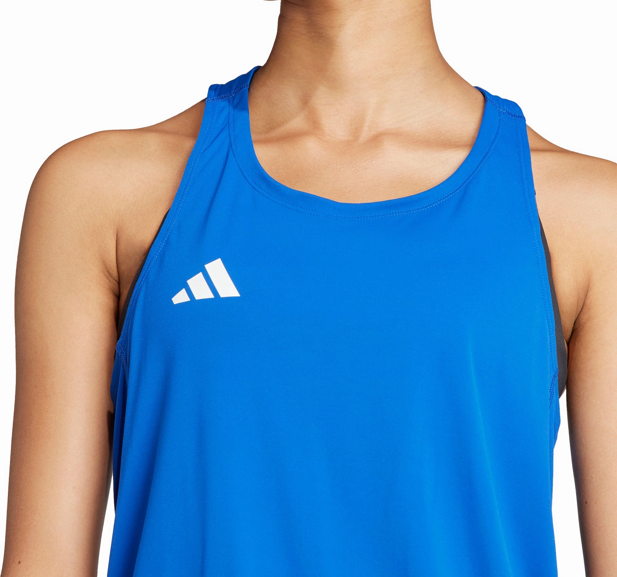 Ultraviolet Protection Coating adidas Adizero Essentials Womens Running Vest Tank Top - Blue