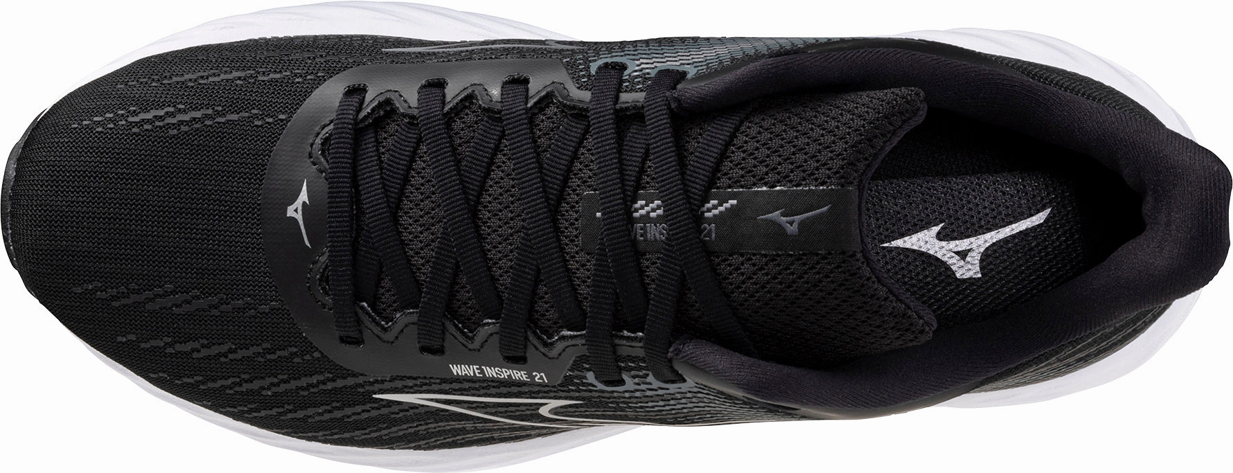 Stride Enhancer Mizuno Wave Inspire 21 WIDE FIT (2E) Mens Running Shoes - Black