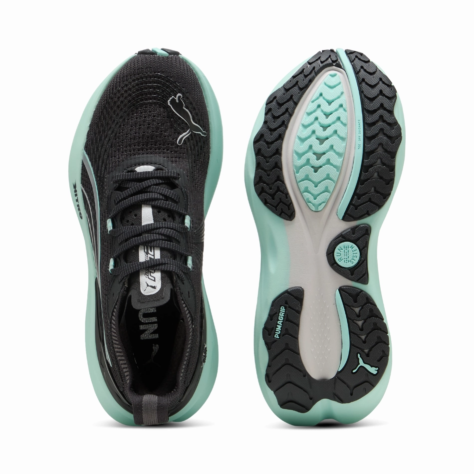 Male Speed Boost PUMA Women's Foreverun NITRO 2 Running Shoes in PUMA Black/Mint Melt AW25