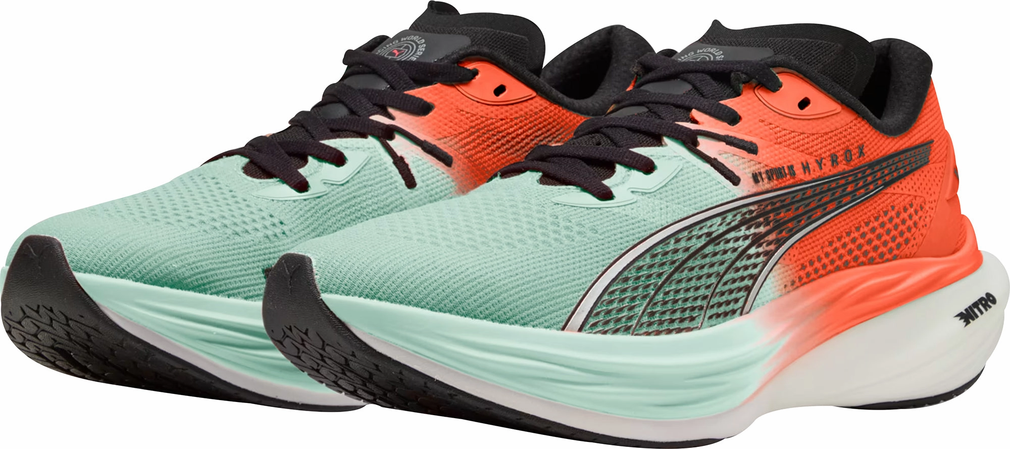 Orthopedic Friendly Fit Puma Deviate Nitro 3 HYROX Womens Running Shoes - Green