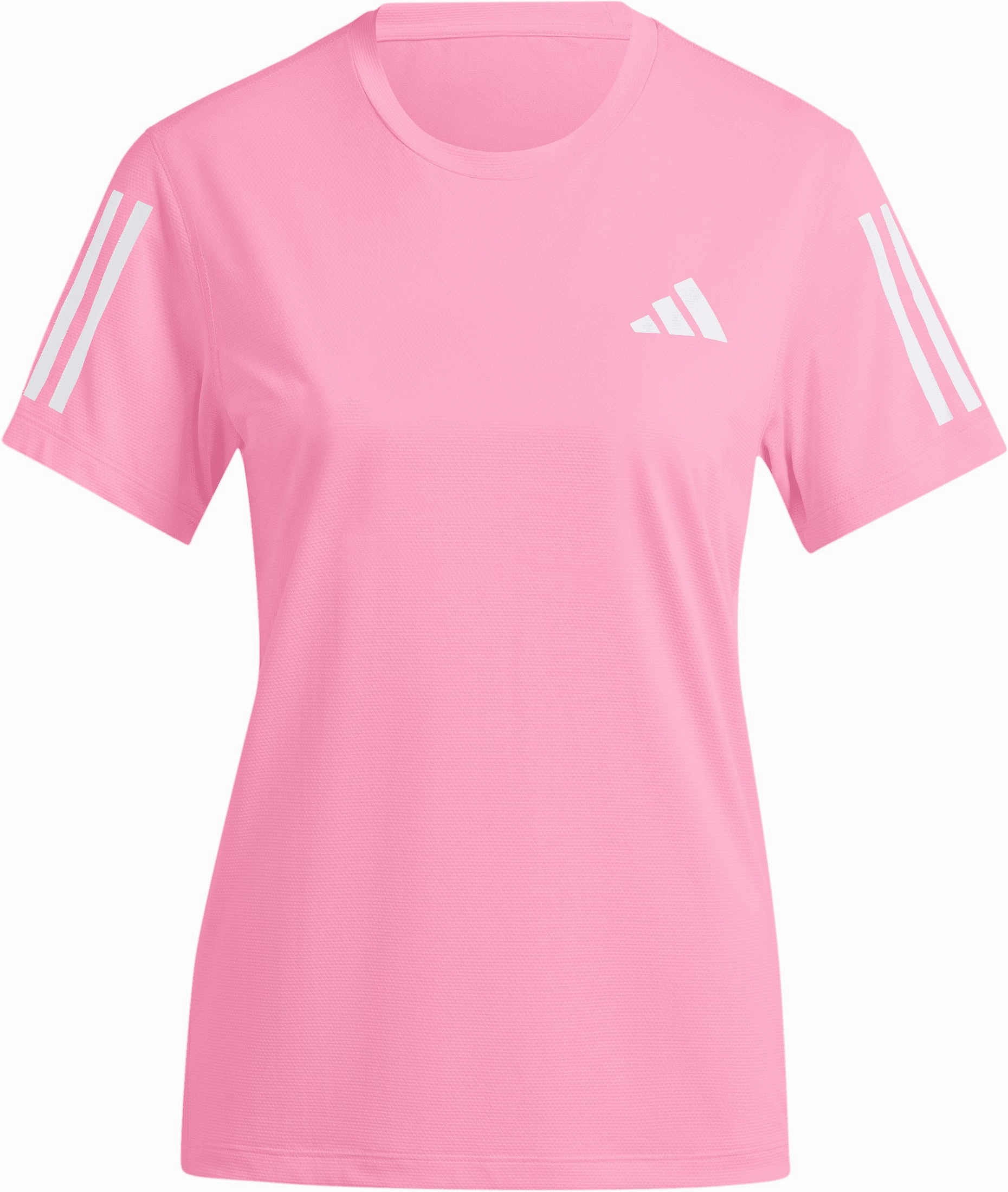 Layered Collar adidas RU Event Short Sleeve Womens Running Top - Pink