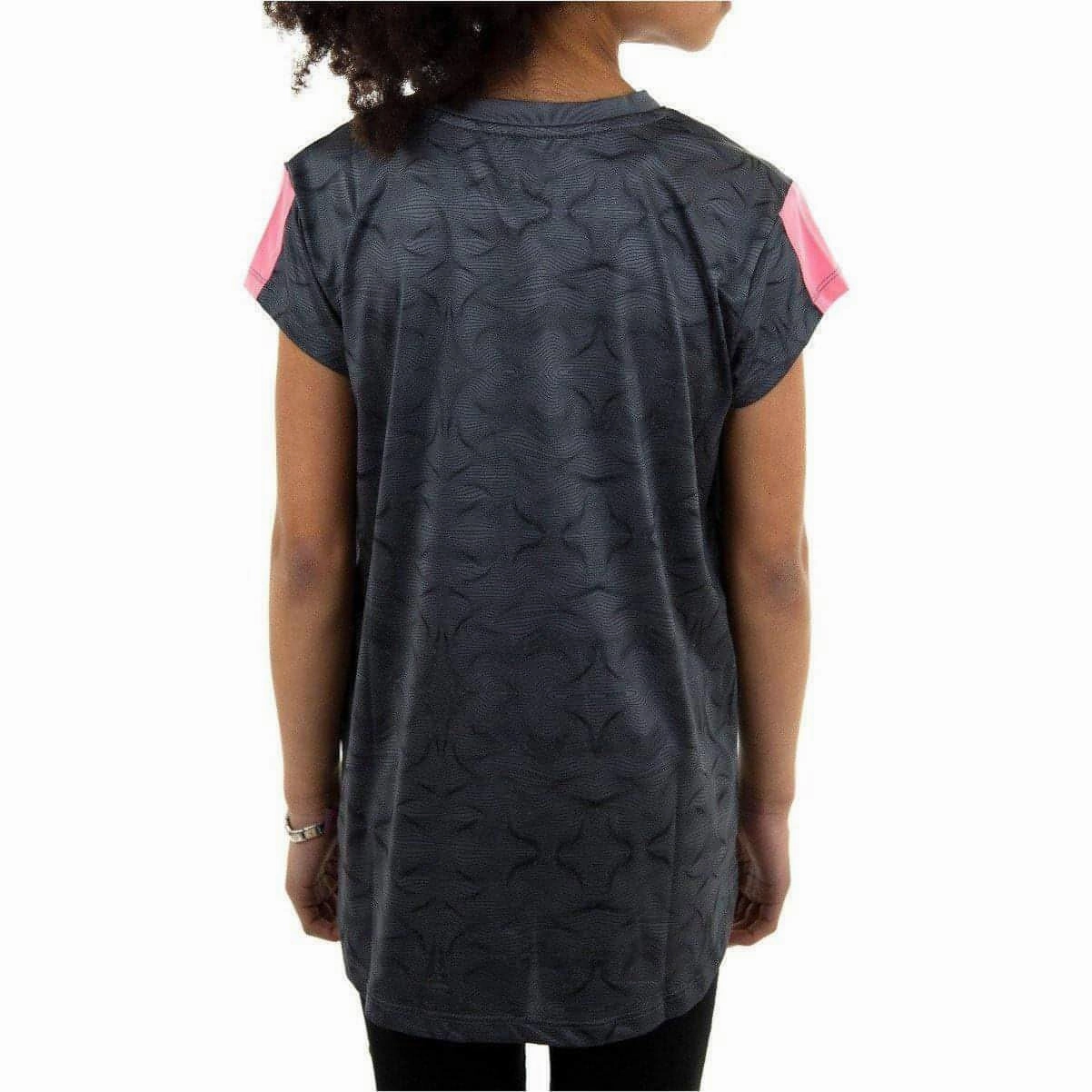 More Mile Girls Cap Short Sleeve Training Top - Grey Cozy Layer Minimalistic Wear