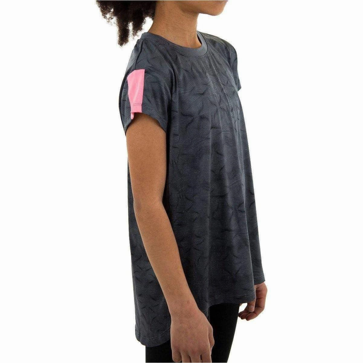 More Mile Girls Cap Short Sleeve Training Top - Grey Seasonal Comfort Style