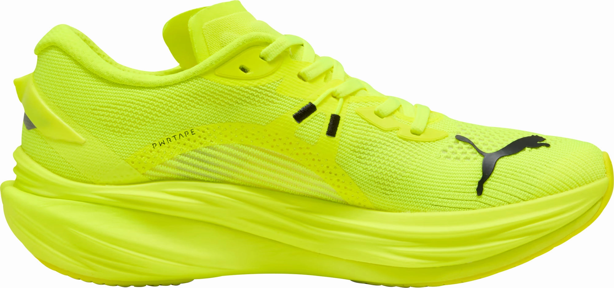 Smooth Leather Padded look Puma Deviate Nitro 3 Mens Running Shoes - Yellow