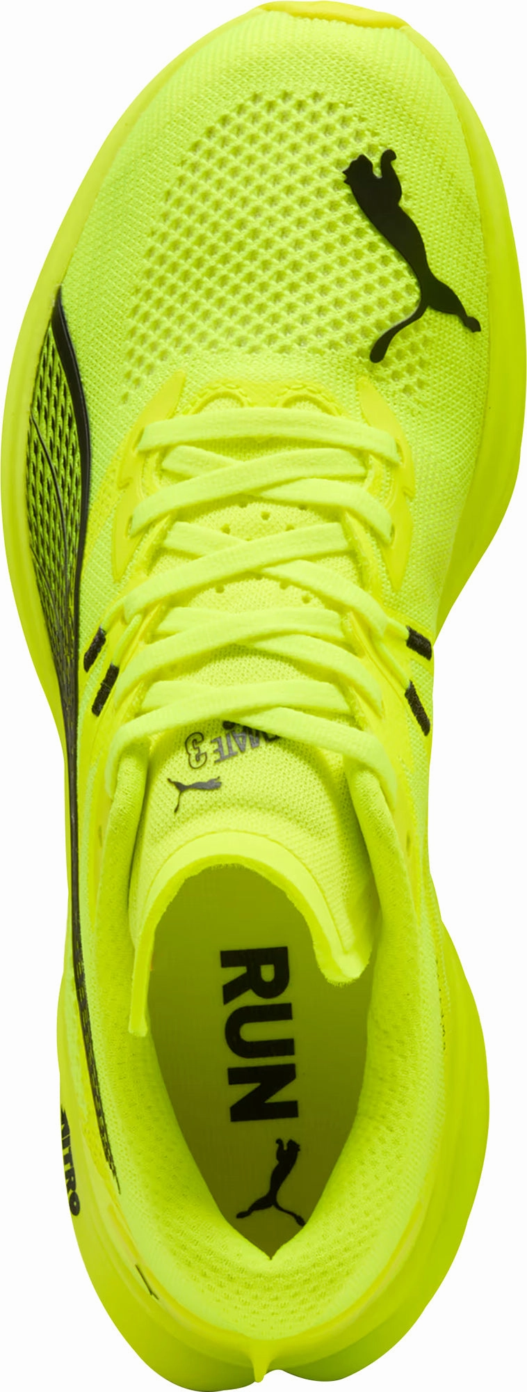 WideFit Quick Break Puma Deviate Nitro 3 Mens Running Shoes - Yellow