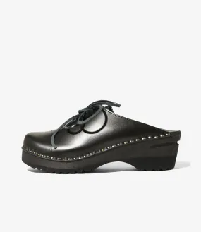 Arch support 'Alps' Centre Lace Clog ?C Black Leather