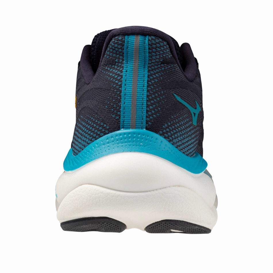 Mizuno Men's Wave Sky 9 Running Shoes in Baritone Blue/Citrus/Capri Breeze AW25 Energy Lift Pronation Control System