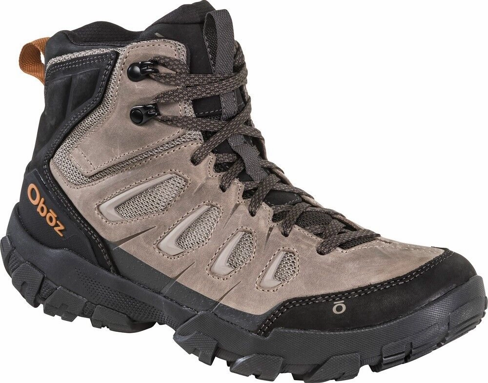 Oboz Sawtooth X Mid Men's 8.5 Brown Rockfall Nubuck Leather Hiking Boot RHS2315 On-the-Go Wear All-Season Protection